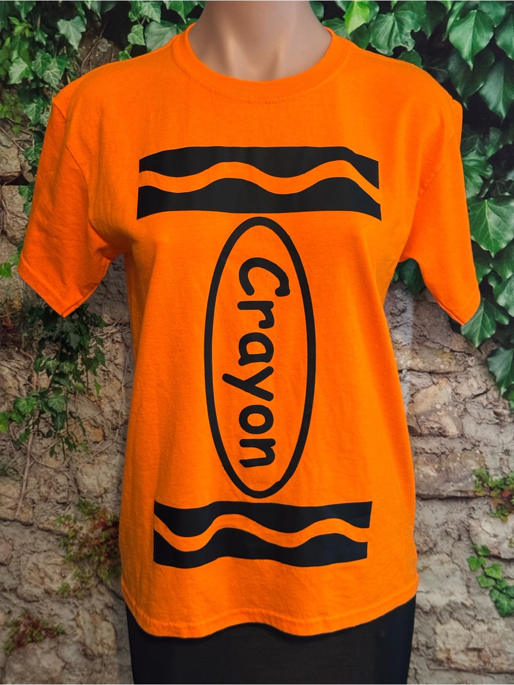 Gildan Orange Heavy Cotton Youth Tee with Blue Logo
